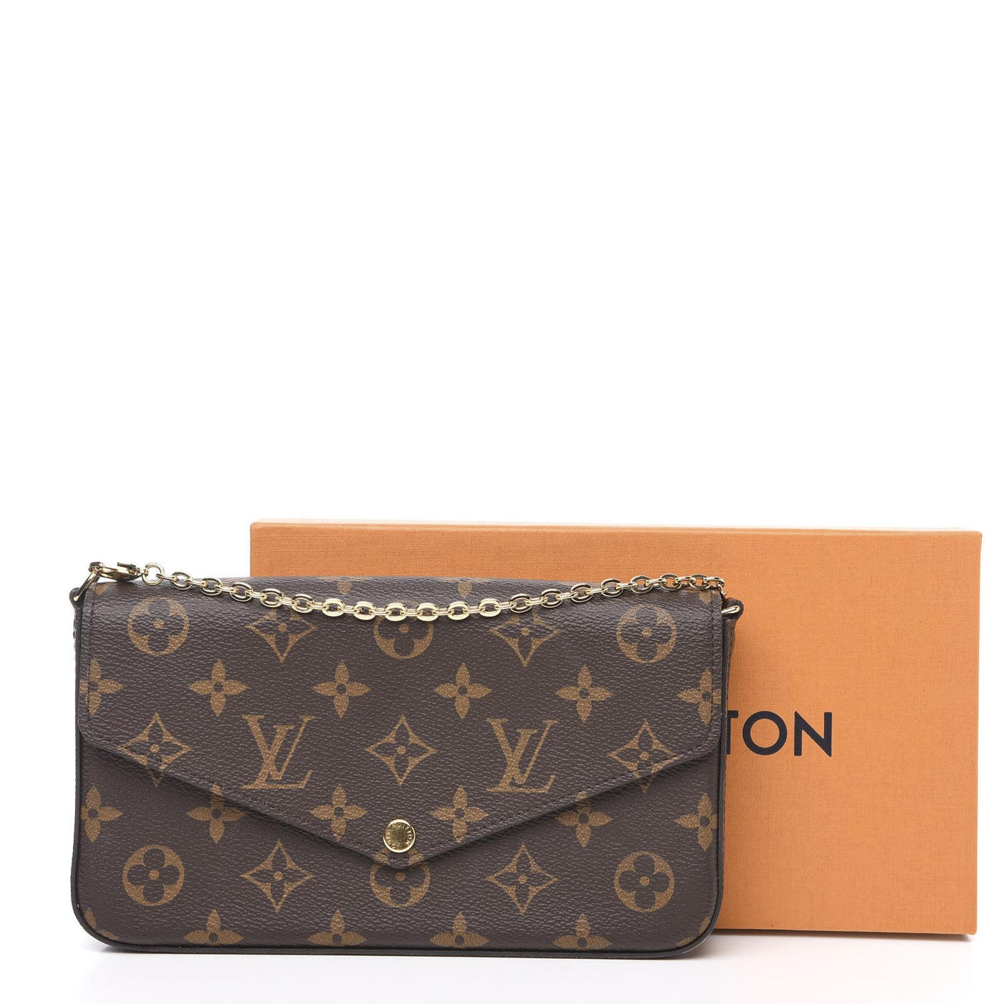 Monogram Pochette Felicie Chain Wallet Fuchsia