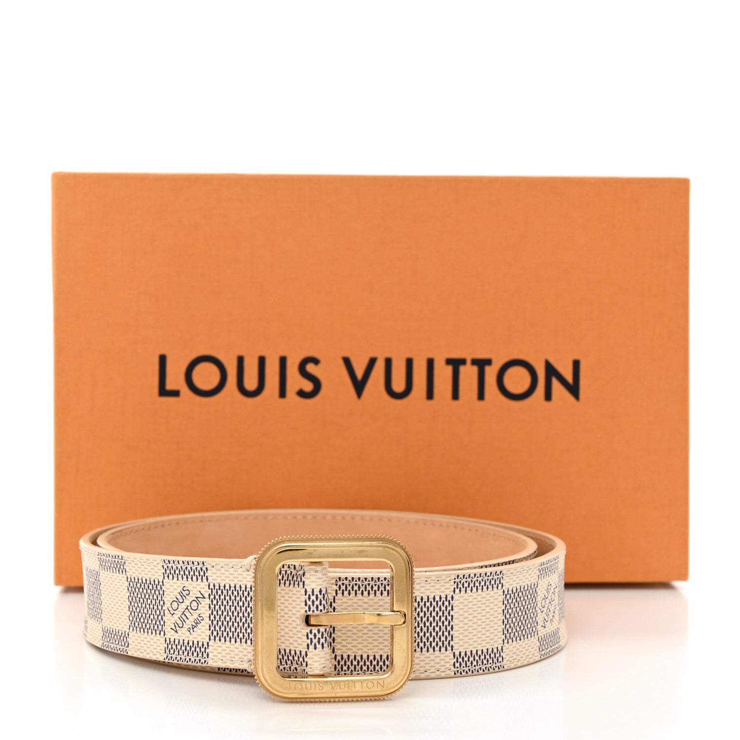 Louis Vuitton Damier Azur 30mm Tresor Belt 80 32 9 of 9