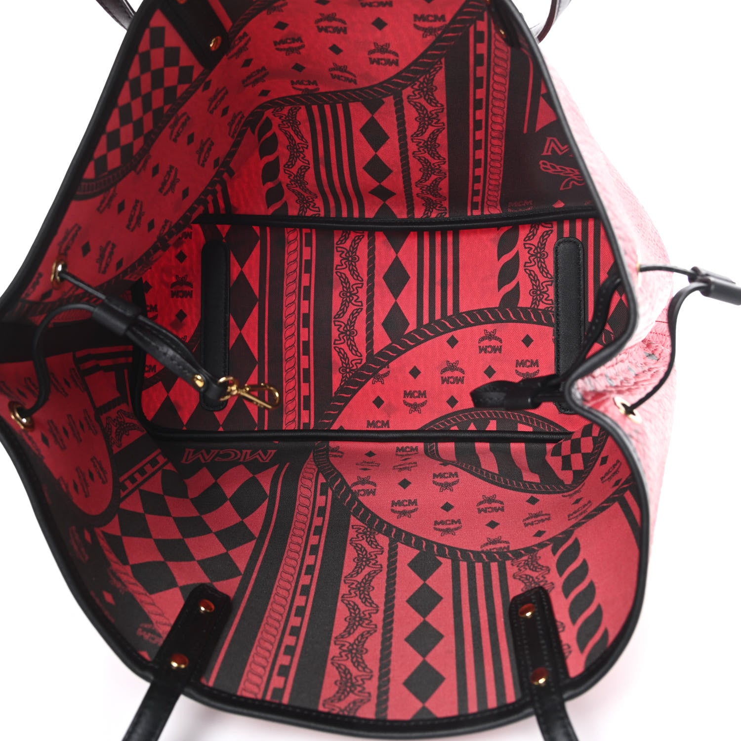 MCM Visetos Medium Liz Reversible Shopper Red 9 of 17