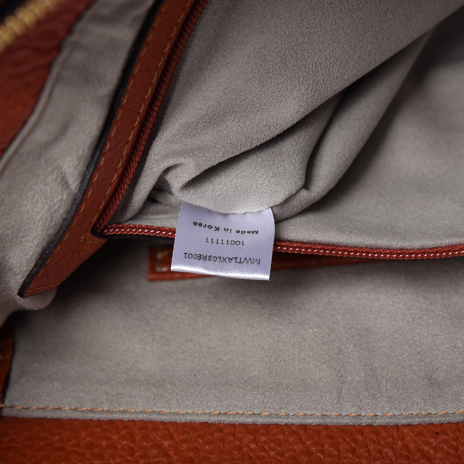 MCM Grained Calfskin Tote Orange 9 of 10