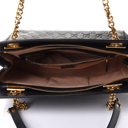 Gucci Guccissima Signature Medium Shoulder Tote Bag Black 5 of 10
