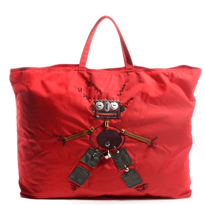 Prada Tessuto Nylon Robot Tote Red 1 of 8