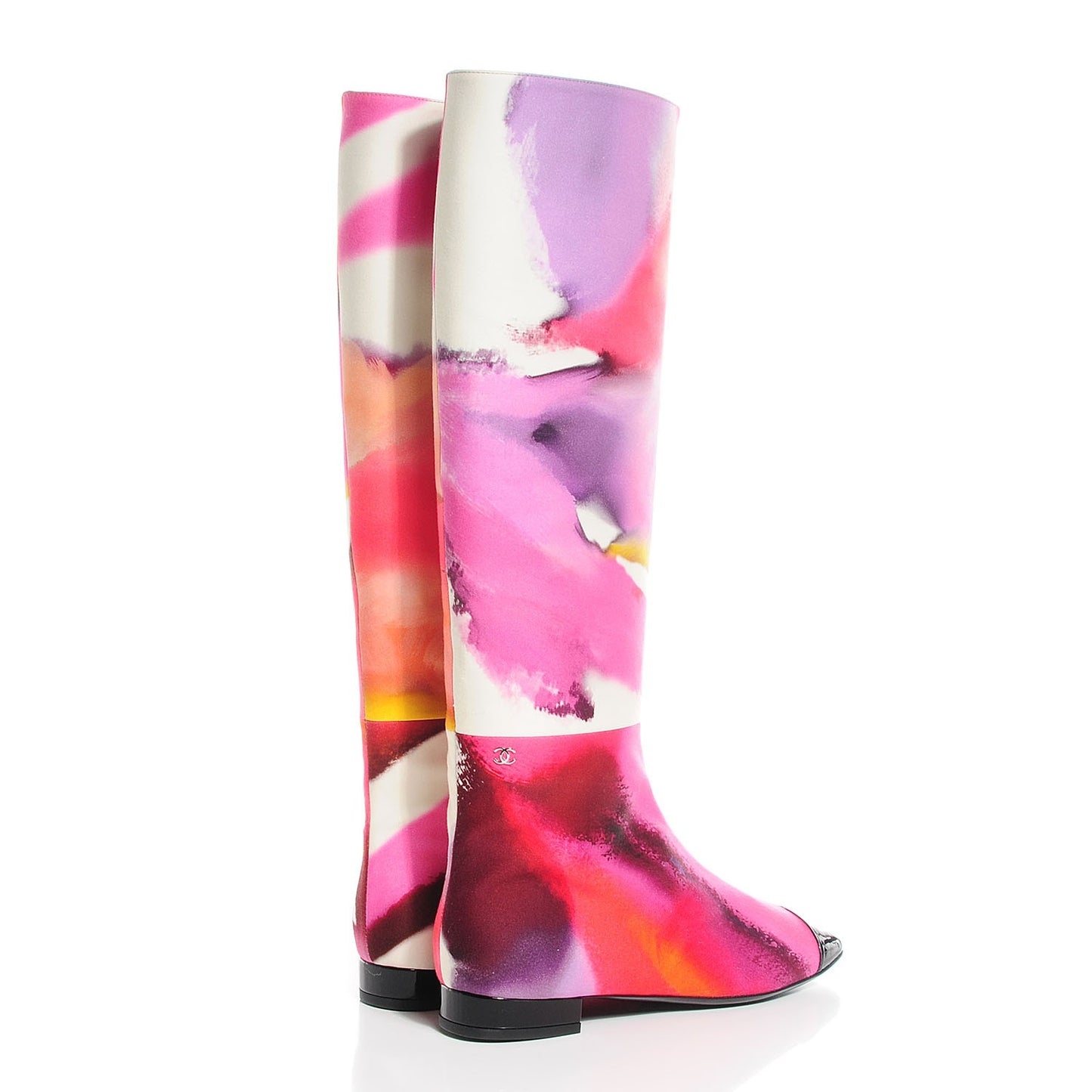Patent Cap Toe Happy Hippie Boots 37.5 Multicolor