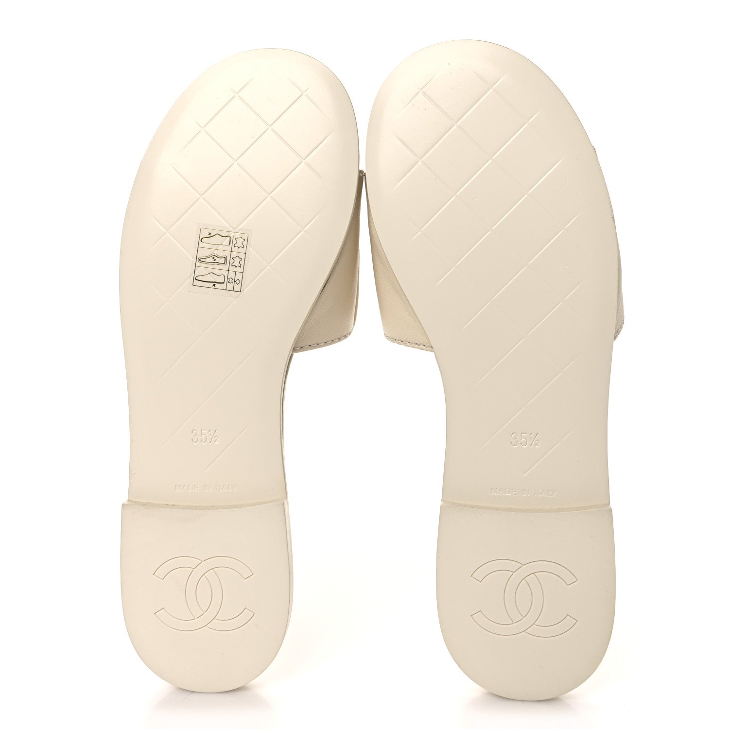 Chanel Lambskin Quilted Turnlock Flat Mules 35.5 Ivory 6 of 10