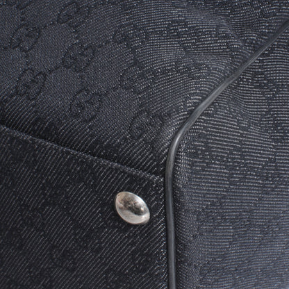 Gucci Denim Monogram Large Carry On Duffle Black 6 of 9