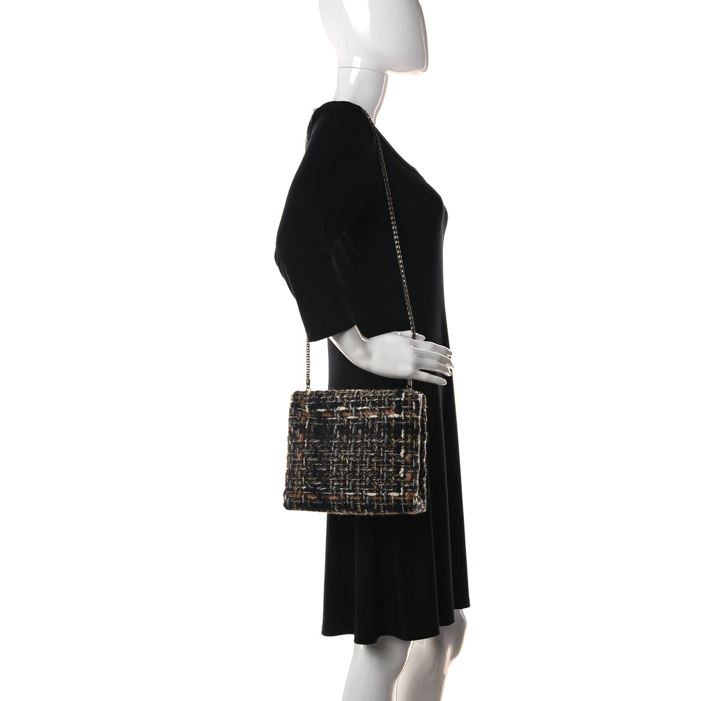 Tweed Kisslock Minaudiere Black Multicolor