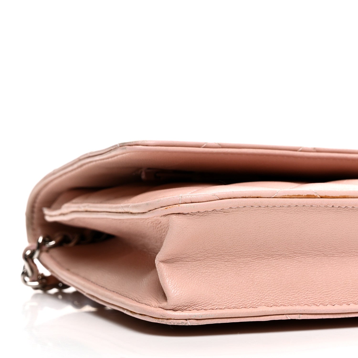 Chanel Lambskin Quilted Wallet On Chain WOC Pink 10 of 12