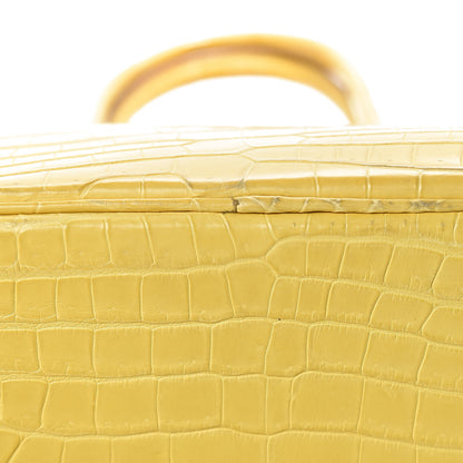 Hermes Matte Porosus Crocodile Birkin 35 Mimosa 39 of 39