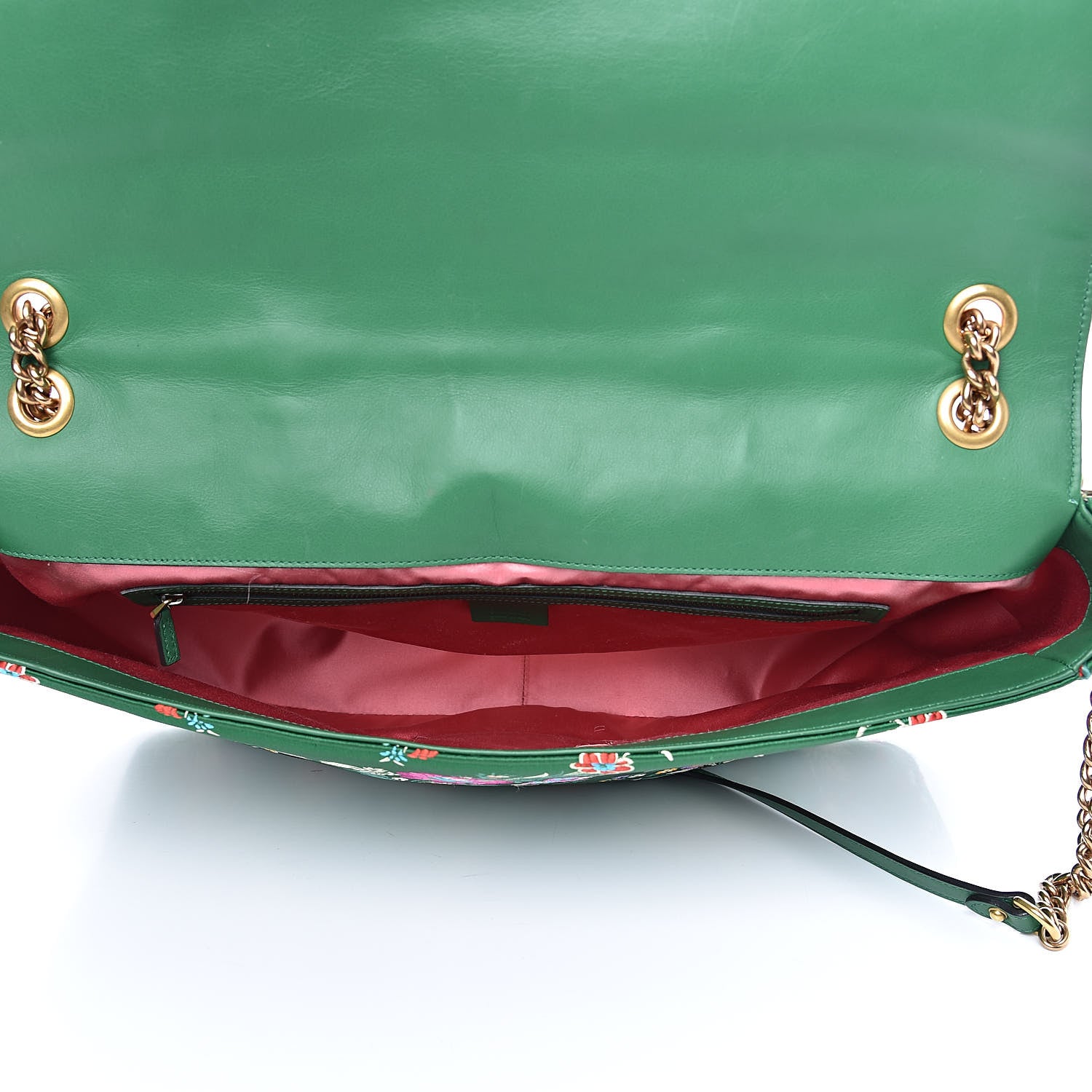 Gucci Jacquard Matelasse Floral Maxi GG Marmont Top Handle Shoulder Bag Green Multicolor 5 of 19
