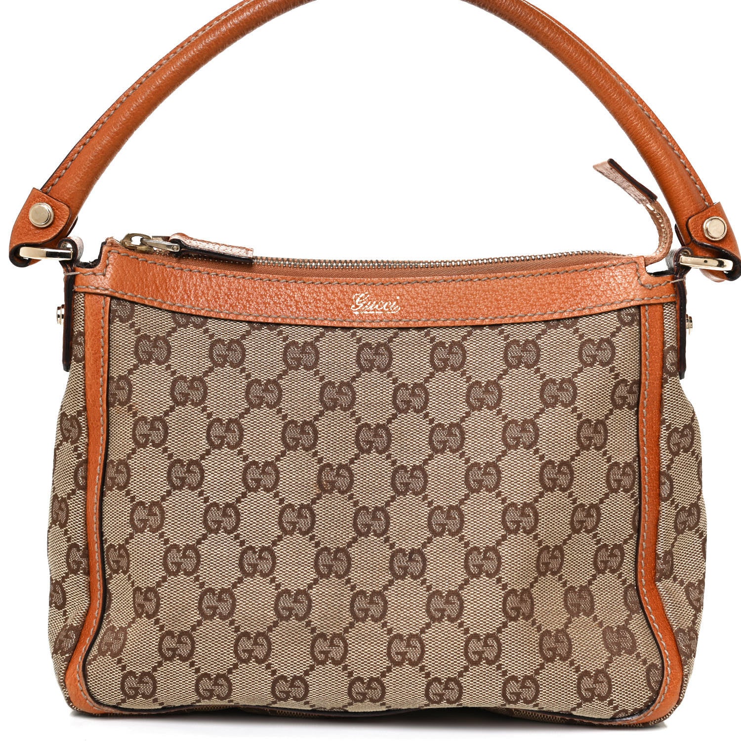 Gucci Monogram Top Handle Bag Brown 9 of 12
