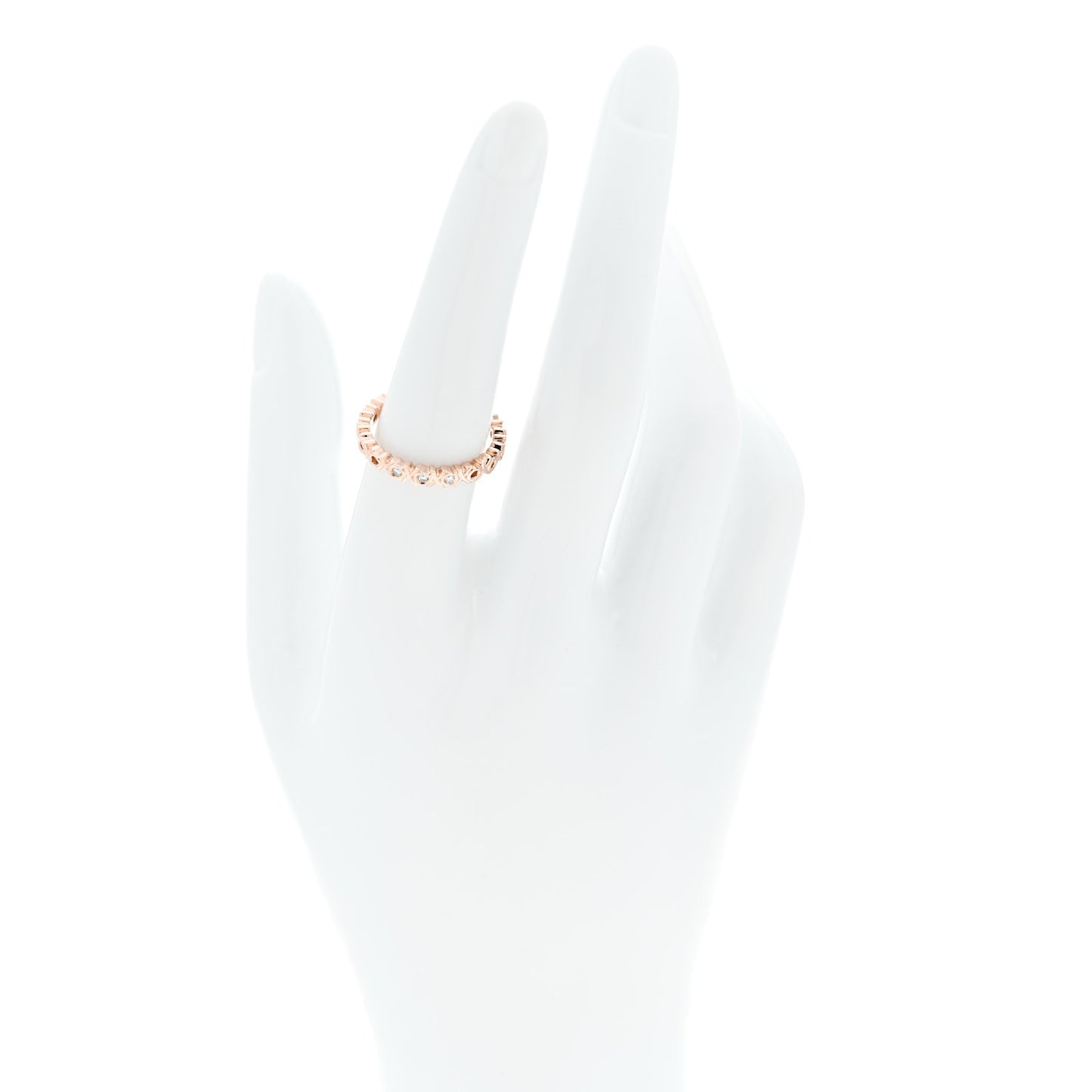18K Rose Gold Diamond Paloma Picasso Graffiti Narrow Love and Kisses Ring 54 7