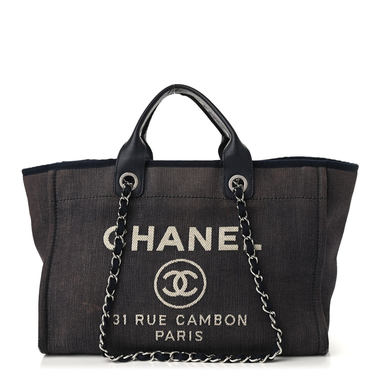 Denim Large Deauville Tote Dark Blue