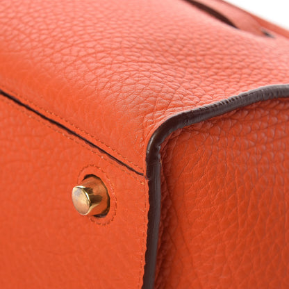 Celine Bullhide Calfskin Small Ring Handbag Burnt Orange 6 of 11