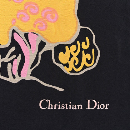 Christian Dior Silk Ciel de Reve Square Scarf 90 Black Multicolor 2 of 3