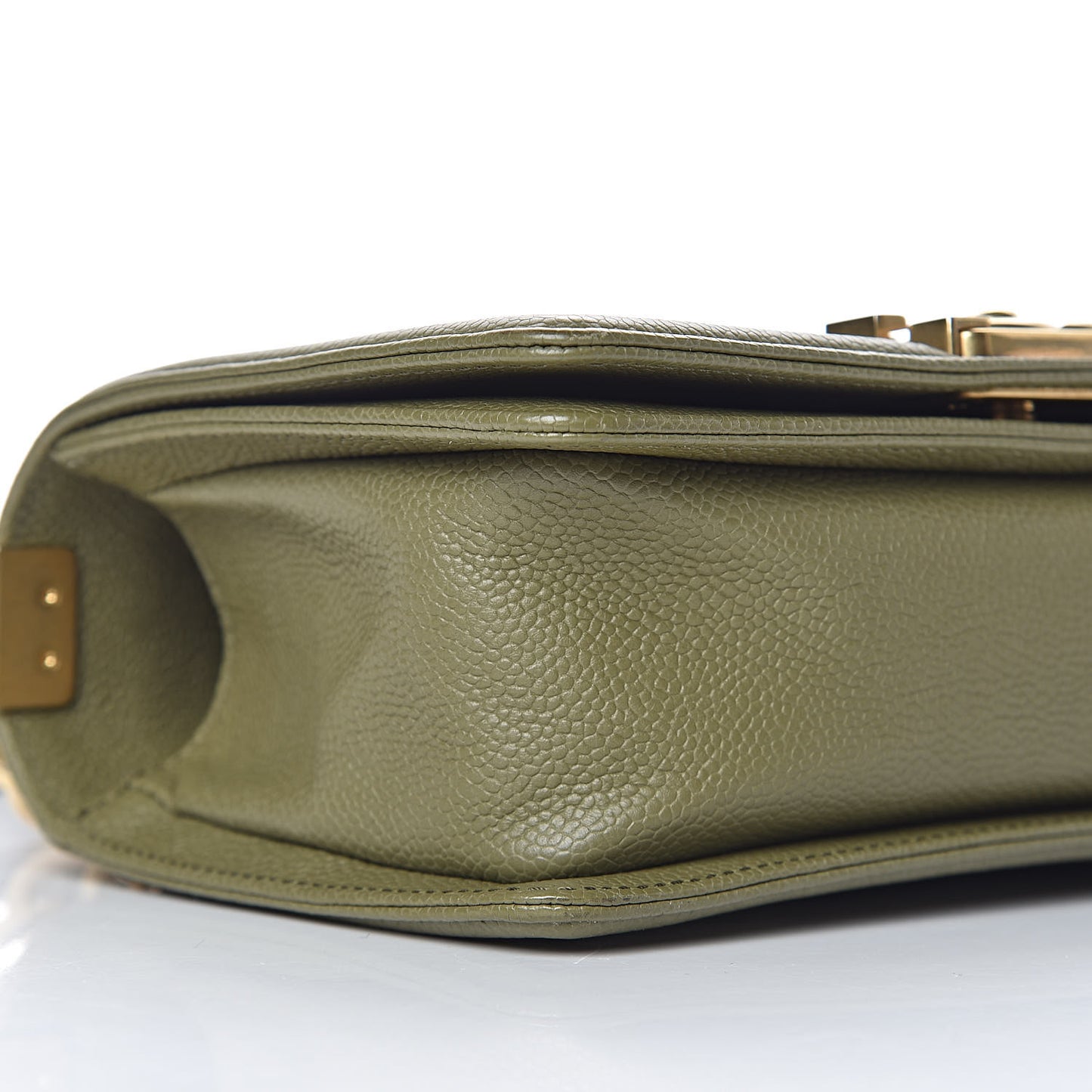 Caviar Quilted Small Boy Flap Khaki