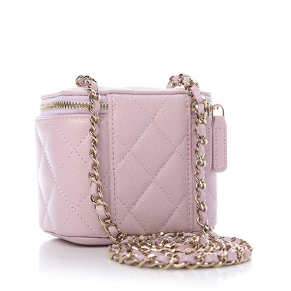 Chanel Caviar Quilted Mini Vanity Case With Chain Light Pink 3 of 10