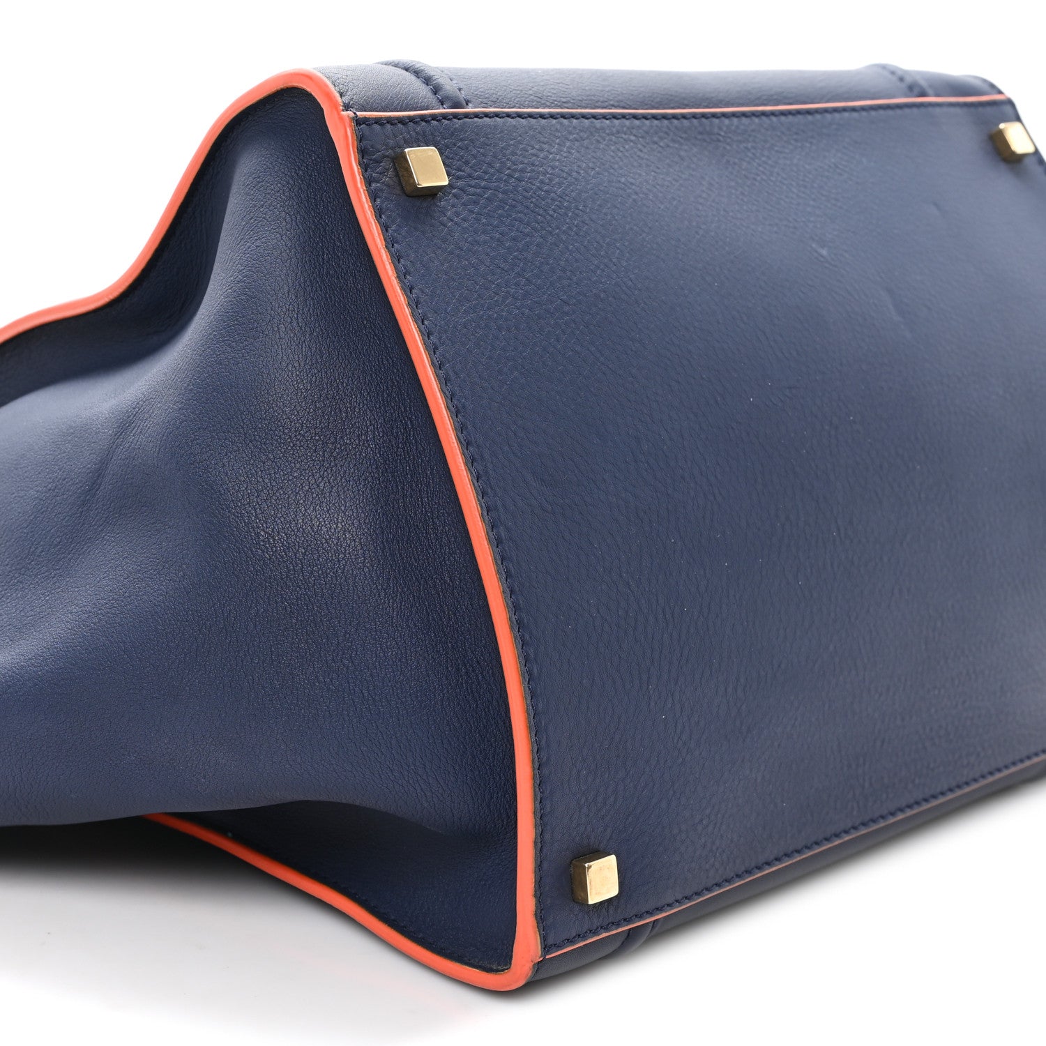 Celine Supple Calfskin Large Phantom Luggage Navy Blue Orange 8 of 10