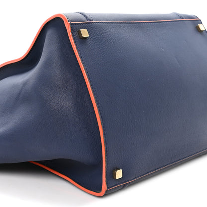 Celine Supple Calfskin Large Phantom Luggage Navy Blue Orange 8 of 10