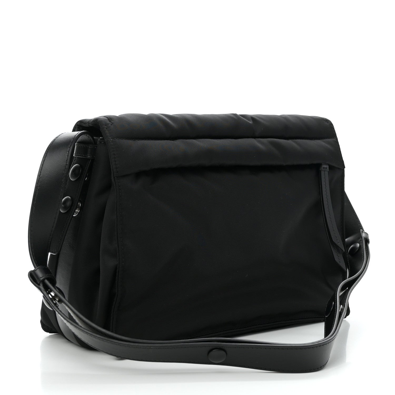 Prada Re-Nylon Vitello Padded Large Flap Shoulder Bag Black 3 of 9