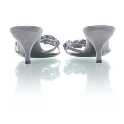 Prada Suede Floral Pumps 39.5 Purple 2 of 12