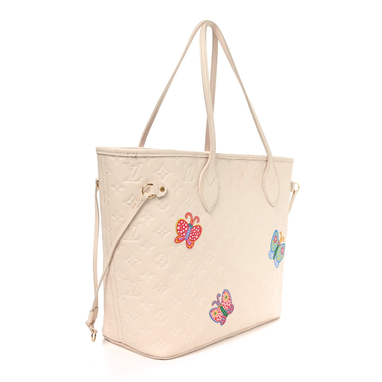 LV X YK Empreinte Inlaid Kusama Flowers Neverfull MM Quartz