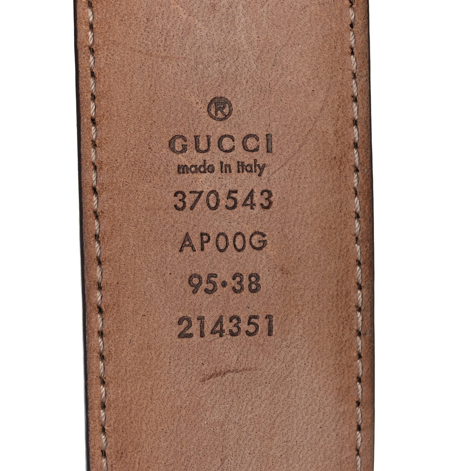 Gucci Calfskin Interlocking G 37mm Belt 95 38 Nut Brown 3 of 6