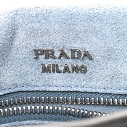 Prada Glace Calfskin Studded Etiquette Flap Black 8 of 9