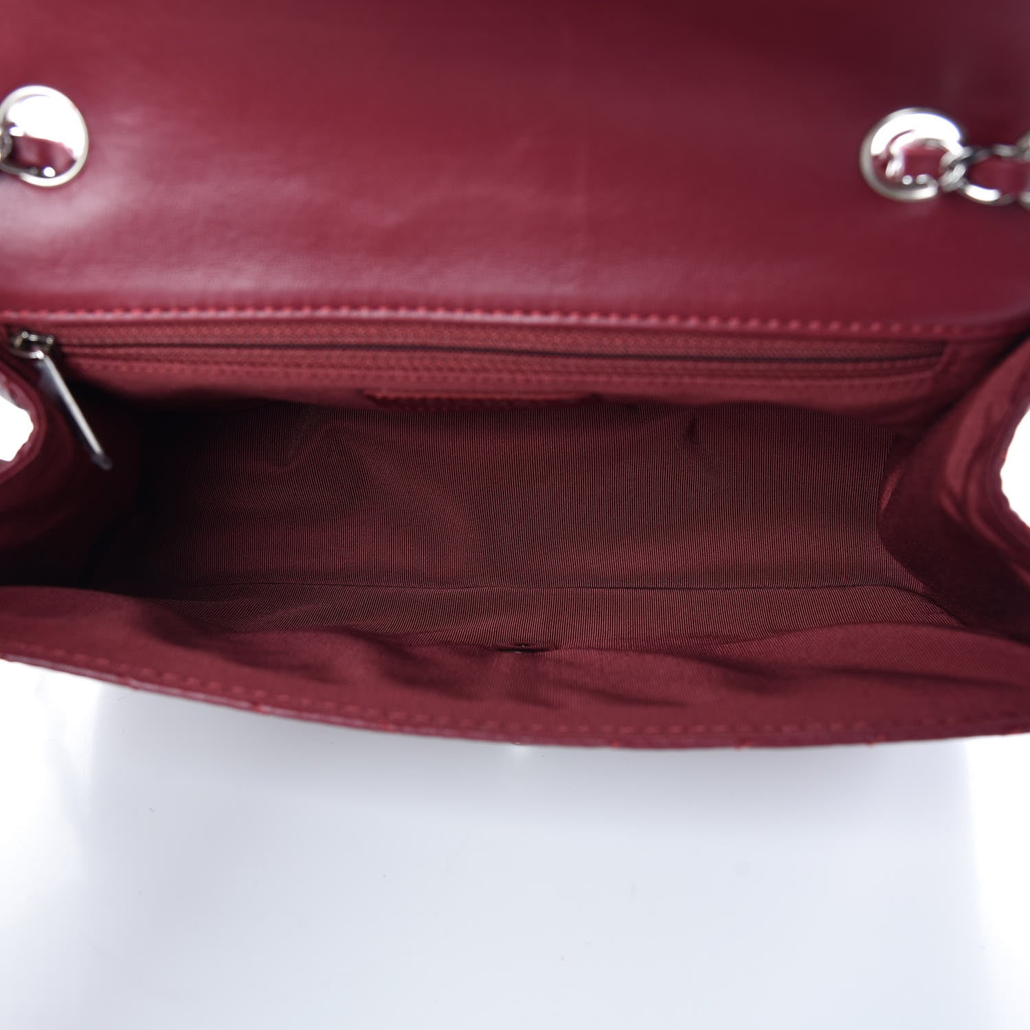 Chanel Lambskin Surpique Chevron Medium Single Flap Dark Red 5 of 7