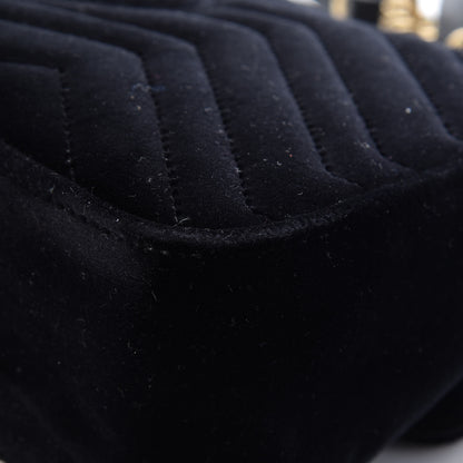 Gucci Velvet Matelasse Small GG Marmont Shoulder Bag Black 12 of 13