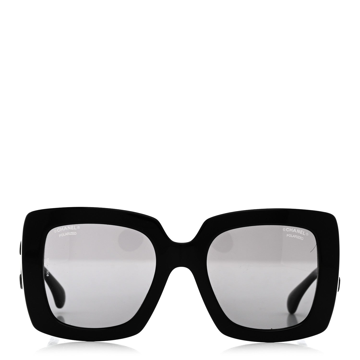 Chanel Acetate Calfskin Polarized Square Sunglasses 5474-Q Black