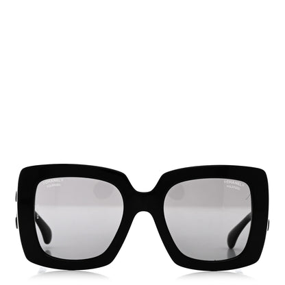 Chanel Acetate Calfskin Polarized Square Sunglasses 5474-Q Black 2 of 7