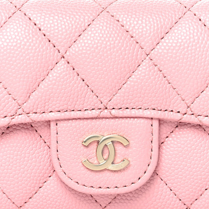 Chanel Caviar Quilted Flap Card Holder Wallet Light Pink 9 of 9