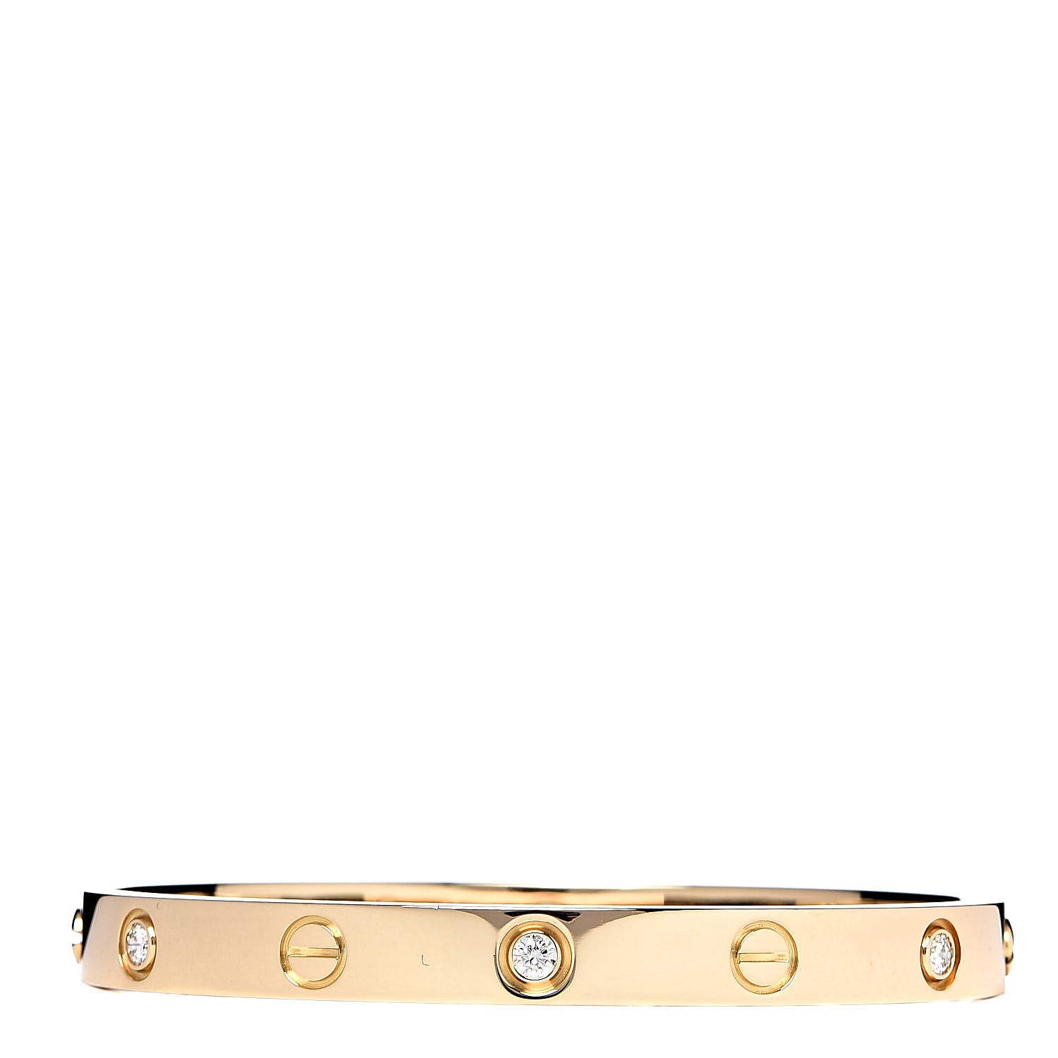 Cartier 18K Yellow Gold 6 Diamond LOVE Bracelet 17 1 of 7