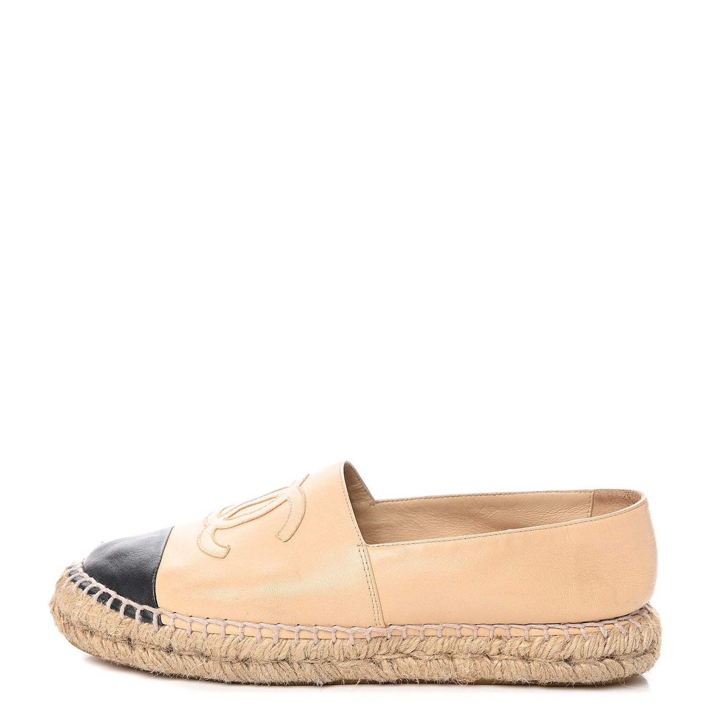 Lambskin CC Espadrilles 37 Beige Black