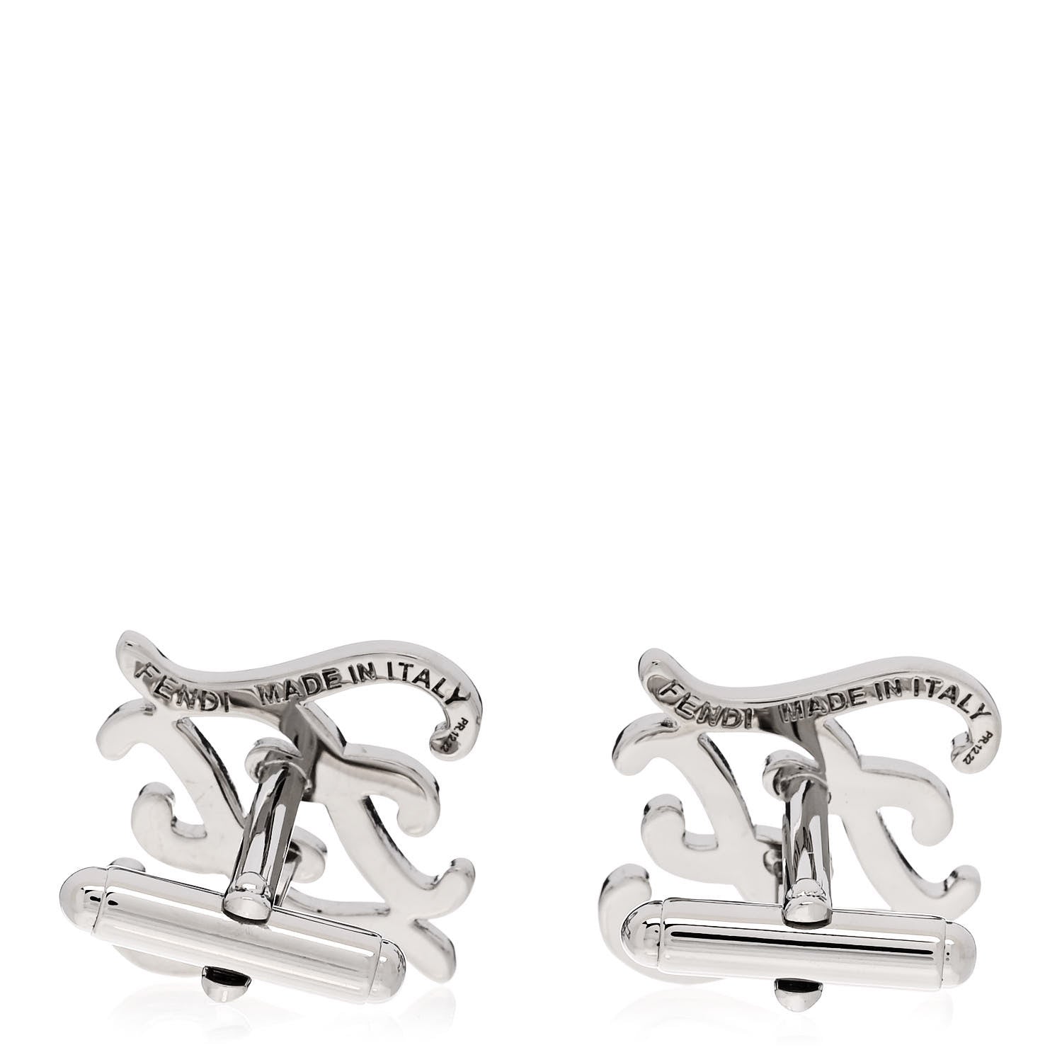 Fendi Metal Kaligraphy Cufflinks Silver 4 of 6