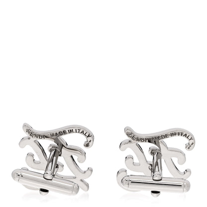 Fendi Metal Kaligraphy Cufflinks Silver 4 of 6