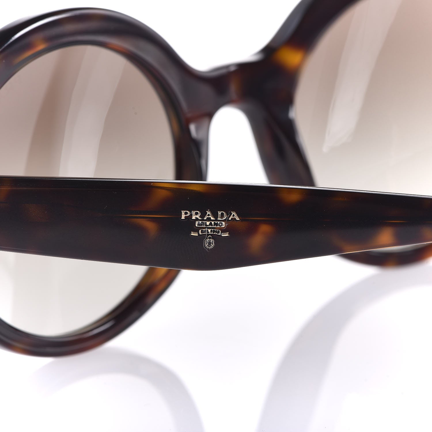 Prada Round Sunglasses SPR 11U Tortoise Brown 357886 – FASHIONPHILE