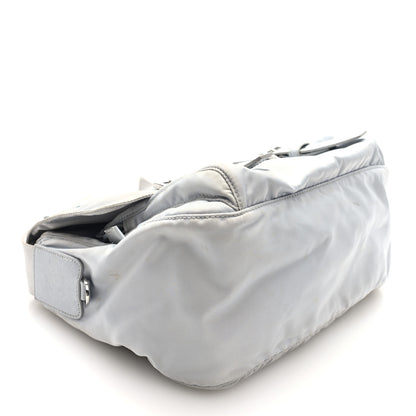Prada Re-Nylon Vela Saffiano Pocket Double Buckle Messenger Shoulder Bag Fiordaliso 4 of 9