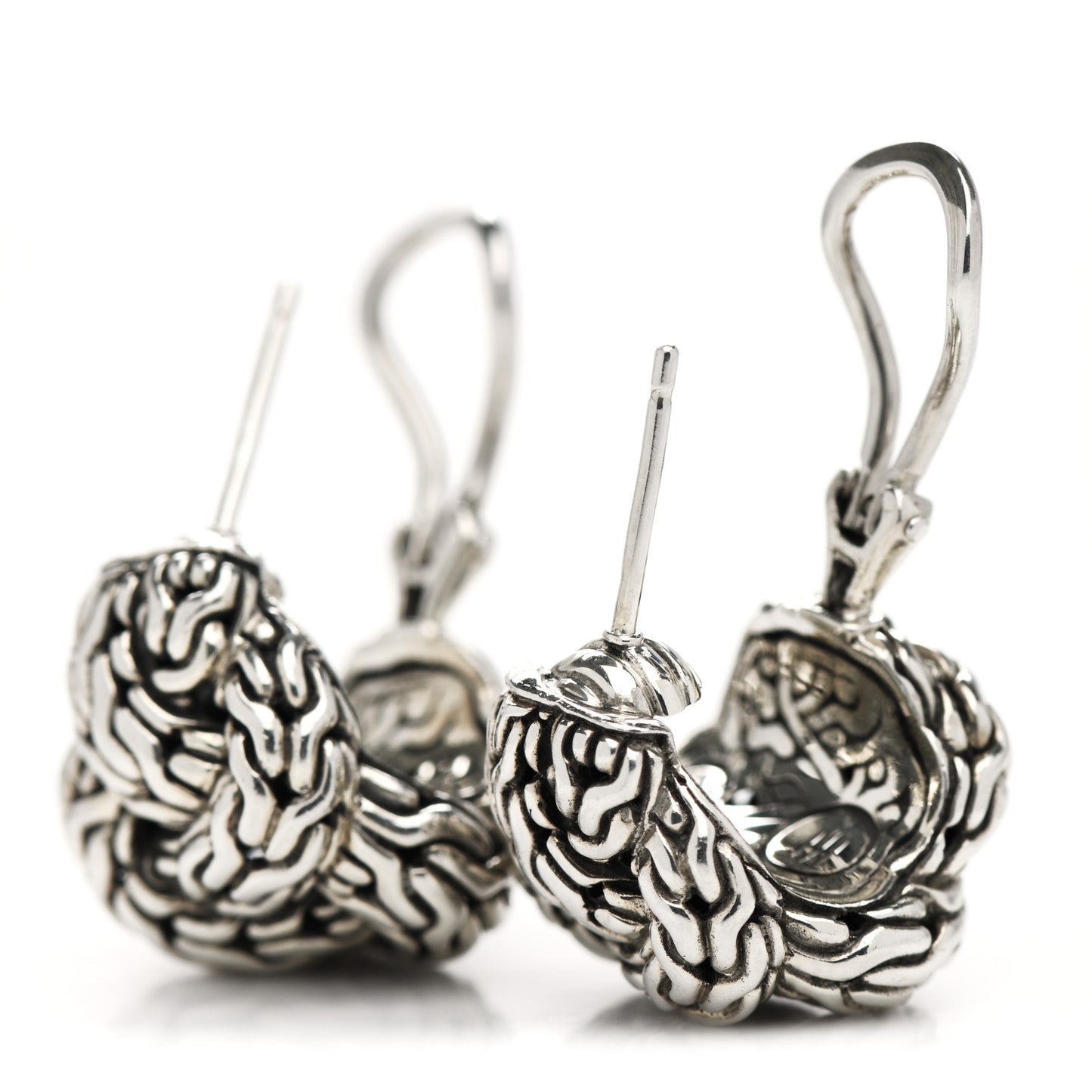 Sterling Silver Classic Chain Braided Earrings