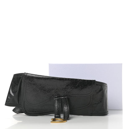 Christian Dior Crinkled Lambskin 135mm Saddle Belt Black 11 of 11
