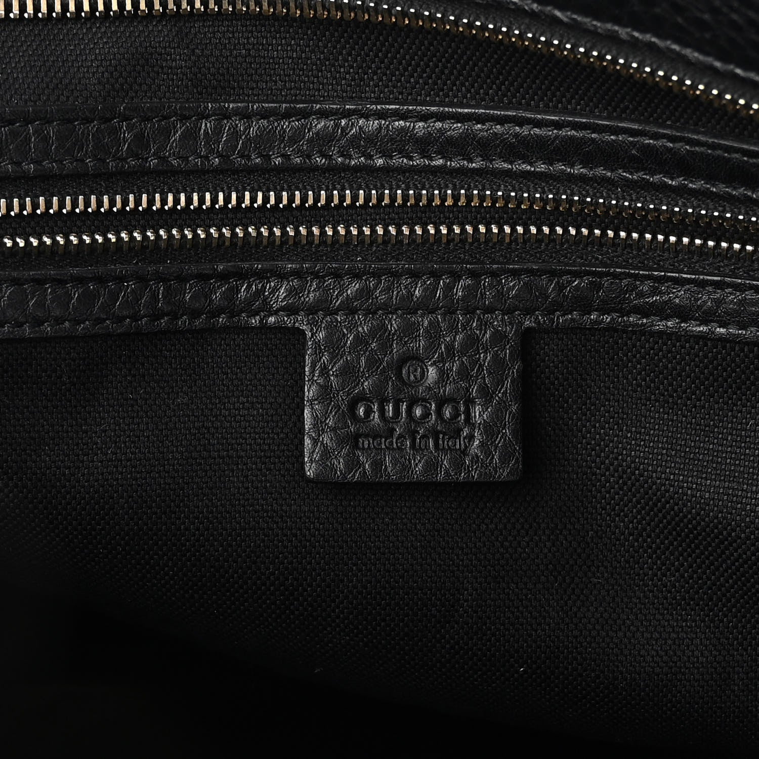 Gucci Pebbled Calfskin Large Bamboo Shopper Tote Black 5 of 9