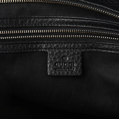 Gucci Pebbled Calfskin Large Bamboo Shopper Tote Black 5 of 9