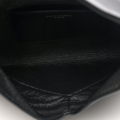 Saint Laurent Lambskin Small Cassandre Envelope Pouch Black 5 of 7