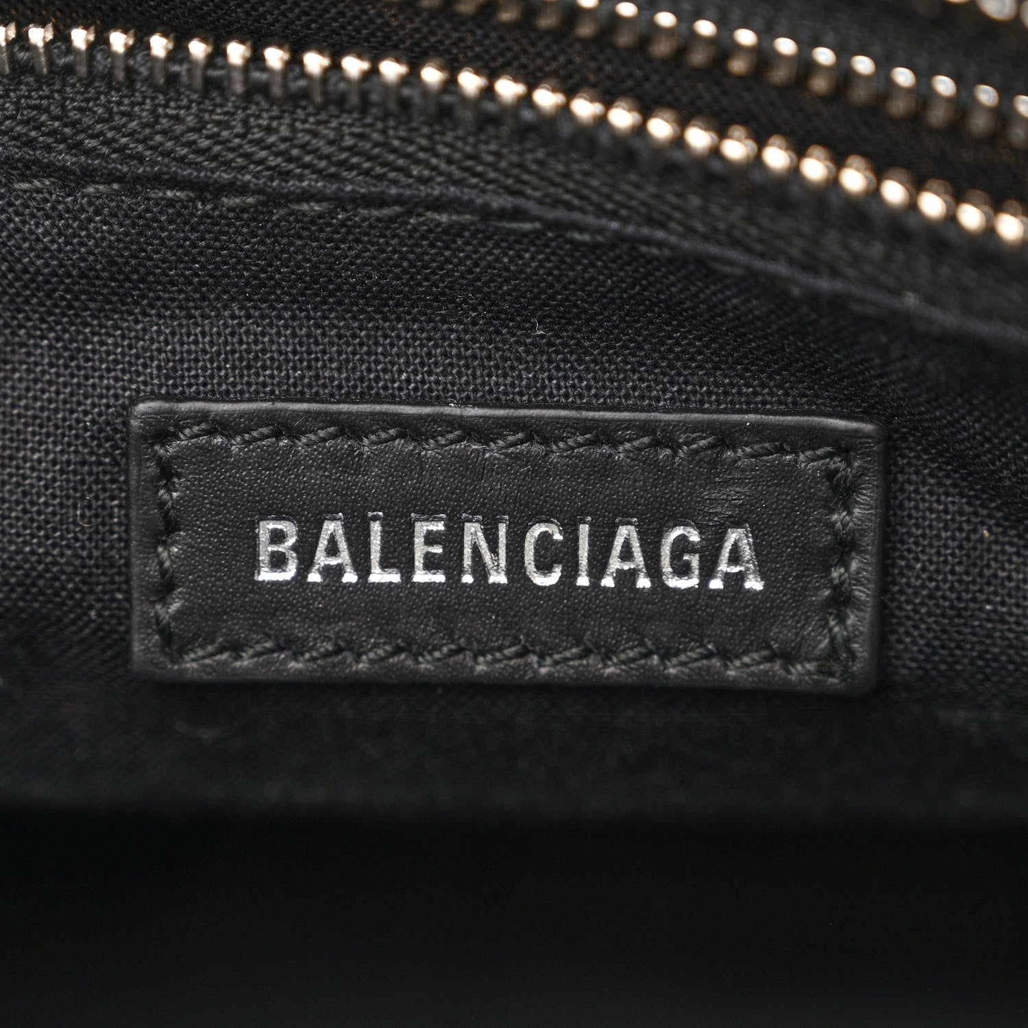 Balenciaga Canvas Satin Calfskin Diagonal Allover Logo Print Classic Silver Hardware Mini City Natural Black 7 of 11