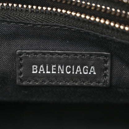 Balenciaga Canvas Satin Calfskin Diagonal Allover Logo Print Classic Silver Hardware Mini City Natural Black 7 of 11