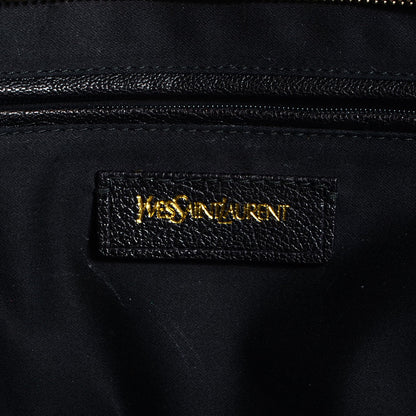 Saint Laurent Calfskin Large Cabas ChYc Black White 6 of 8