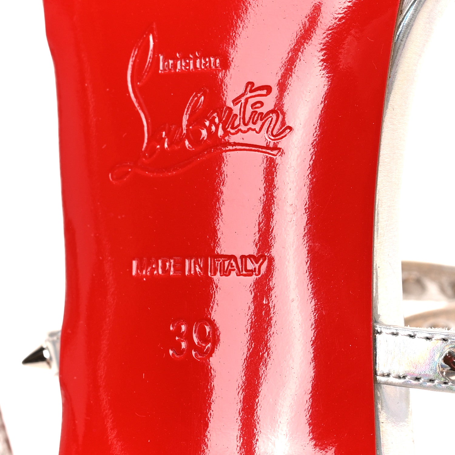 Christian Louboutin Lurex Specchio Choca Lux Sandals 39 Silver 6 of 8