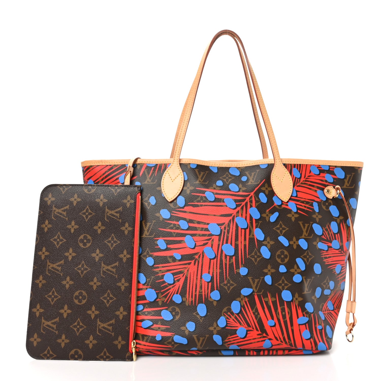 Louis Vuitton Monogram Jungle Dots Neo Neverfull MM Coquelicot Denim 2 of 10