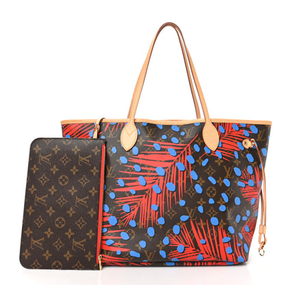 Louis Vuitton Monogram Jungle Dots Neo Neverfull MM Coquelicot Denim 2 of 10