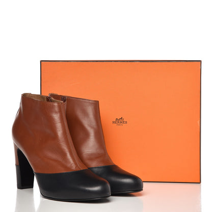 Hermes Calfskin Detail Boots 41 Cognac Bleu Nuit 10 of 10